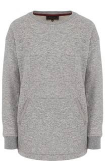 Кашемировый пуловер с круглым вырезом и накладным карманом Loro Piana