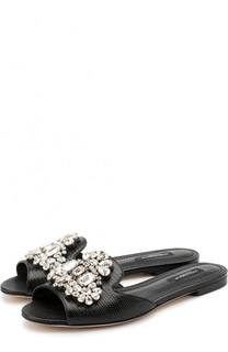 Кожаные сабо с кристаллами Dolce &amp; Gabbana