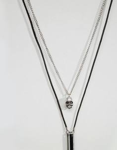 Два ожерелья с подвесками Icon Brand - Черный