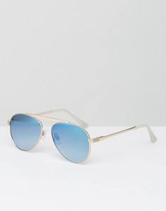 Солнцезащитные очки-авиаторы с планкой River Island - Золотой