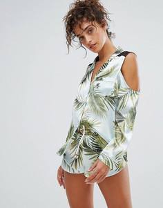 Пижамная рубашка с принтом пальм River Island - Мульти