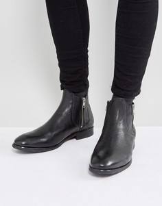 Кожаные ботинки на молнии Hudson London Mitchell - Черный