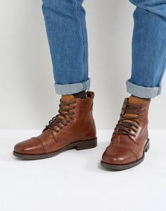 Коричневые кожаные ботинки Levis Emmerson - Коричневый