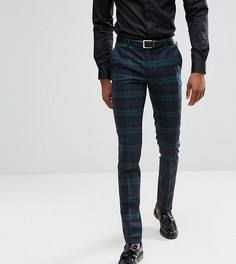 Супероблегающие брюки в клетку Noose & Monkey TALL - Зеленый