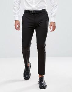 Черные укороченные супероблегающие строгие брюки ASOS - Черный