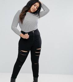 Черные рваные джинсы скинни ASOS CURVE Ridley - Черный