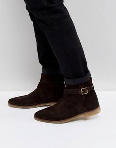 Коричневые кожаные ботинки челси с черной контрастной подошвой ASOS - Коричневый