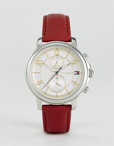 Часы с хронографом и красным кожаным ремешком Tommy Hilfiger 1781816 - Красный