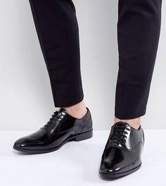 Черные кожаные оксфорды на шнуровке для широкой стопы ASOS - Черный
