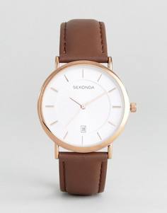 Часы с коричневым кожаным ремешком Sekonda эксклюзивно для ASOS - Коричневый