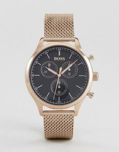 Золотисто-розовые часы с хронографом BOSS By Hugo Boss 1513548 Companion old - Золотой