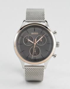 Серебристые часы с хронографом BOSS By Hugo Boss 1513549 Companion - Серебряный