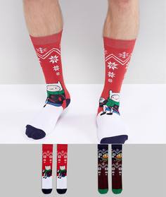 Набор из 2 пар носков ASOS Christmas - Мульти