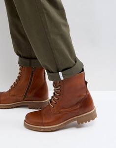 Кожаные ботинки на шнуровке Zign - Коричневый
