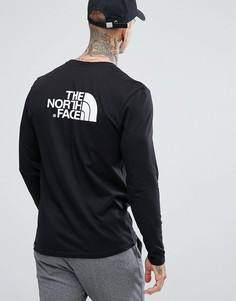 Черный лонгслив с логотипом на спине The North Face - Черный