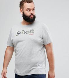 Серая меланжевая футболка с логотипом Schott PLUS - Серый