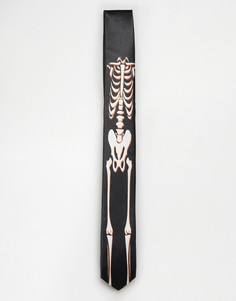 Галстук со скелетом SSDD Halloween - Черный