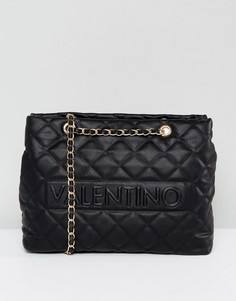 Черная стеганая сумка на плечо Valentino by Mario Valentino - Черный