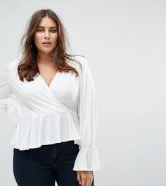 Блузка с запахом John Zack Plus - Кремовый