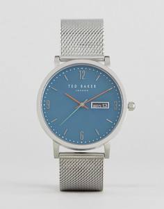 Серебристые часы с сетчатым браслетом Ted Baker Grant - Серебряный