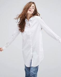 Удлиненная рубашка на пуговицах Pieces - Белый