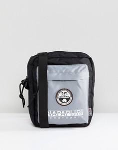 Черно-серая сумка с карманом Napapijri Happy - Белый