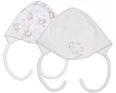 Шапка с завязками «Бегемотики» Barkito 2 шт., экрю