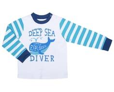 Пижама для мальчика Barkito «Подводный мир», футболка-белая, низ-синий