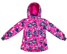 Куртка для девочки Barkito, фуксия с рисунком