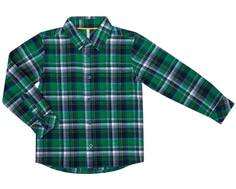 Сорочка для мальчика Barkito «Механика 1», зелёная с рисунком в клетку