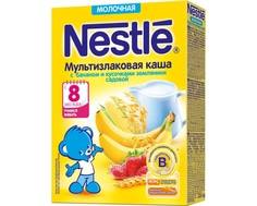 Каша молочная Nestle мультизлаковая с бананом и кусочками земляники с 8 мес. 220 г
