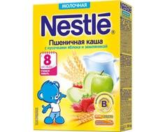 Каша молочная Nestle пшеничная с кусочками яблока и земляникой с 8 мес. 220 г
