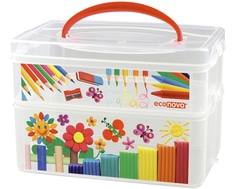 Ящик для игрушек Эконова «Art box» с ручкой 2 секции 5 л