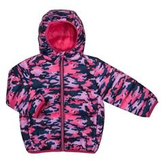 Куртка для девочки Barkito, розовая с рисунком «камуфляж»