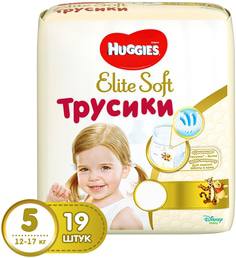 Трусики-подгузники Huggies Elite Soft 5 (12-17 кг) 19 шт.