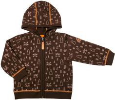 Кардиган для мальчика Barkito «Отважные приключения 1», коричневый с рисунком