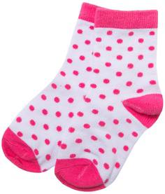 Носки для девочки Barkito, белые с рисунком в горошек