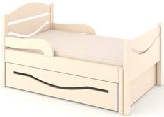 Кроватка Дом бука «Ростушка 2» 80 см с бортиками, ящиком и матрасом, слоновая кость