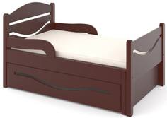 Кроватка Дом бука «Ростушка 2» 80 см с бортиками, ящиком и матрасом, венге