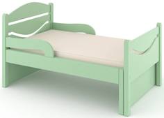 Кроватка Дом бука «Ростушка-Простушка» 80 см с бортиками и матрасом, зелёный