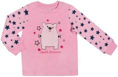 Пижама для девочки Barkito «Сновидения», верх - розовый, низ - розовый с рисунком