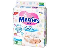 Подгузники Merries S (4-8 кг) 82 шт.