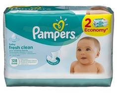 Влажные салфетки Pampers «Baby fresh» со сменным блоком 2х64 шт.