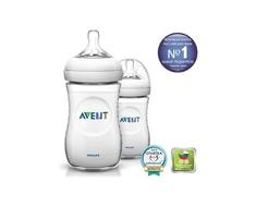 Бутылочка для кормления Philips AVENT «Natural» с силиконовой соской 1 мес.+, 260 мл., 2 шт.