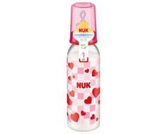 Бутылочка NUK «Classic» с соской из силикона с рождения, 240 мл. в ассортименте