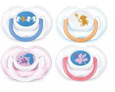 Пустышка Philips AVENT «Classic» силиконовая, ортодонтическая 0-6 мес., 2 шт. в ассортименте