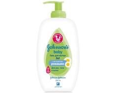 Гель для мытья Johnsons Baby с экстрактом ромашки 3в1 200 мл