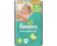 Подгузники Pampers Active Baby-Dry 4 (8-14 кг) 76 шт.
