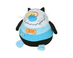 Мягкая игрушка СмолТойс «Кот-шарик» 27 см черно-голубая