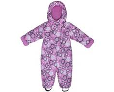 Комбинезон зимний для девочки Barkito, розовый с рисунком &quot;цветы&quot;